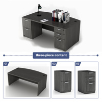 Bureau en bois avec tiroirs, table de bureau moderne pour le personnel, table d'ordinateur bon marché fournie par l'usine