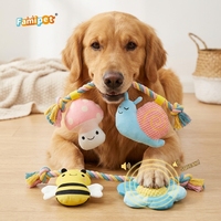 Jouet couineur pour chien en peluche et corde de coton, design animal coloré sur le thème du printemps, mignon, personnalisé, vente en gros, du fabricant Famipet