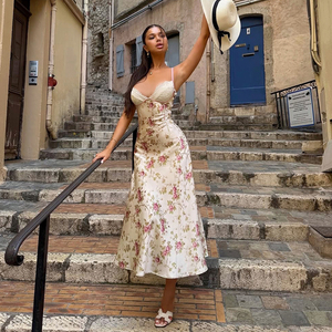 Vestido de Verano sin Mangas con Encaje y Estampado Floral para Mujer, Vestido Informal para Vacaciones de Verano, a la Moda - Product Image 2