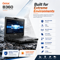 Nuovo Notebook Industriale Getac B360 con Processore Intel Core Ultra AI, fino a 64GB DDR5, SSD da 2TB, Touchscreen e Tastiera Inglese per il Settore Manifatturiero
