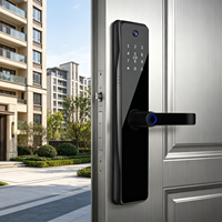 Serrure de porte intelligente, contrôle par application Tuya, serrure de porte électronique numérique biométrique à empreintes digitales avec caméra pour la maison