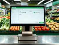 Terminal de point de vente (PDV) tout en aluminium avec écran simple ou double de 15,6 pouces, 15,6 pouces + 9,7 pouces, 15,6 pouces + 11,6 pouces, et caisse enregistreuse 2 Go + 32 Go