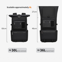 Sac à dos décontracté OZUKO 9944, sac de voyage polyvalent imperméable avec capacité variable de 30L, sac à dos pour ordinateur portable pour hommes