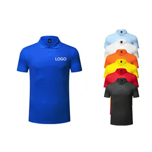 Camisa de polo masculina e feminina, camisa de polo de poliéster personalizada, cor sólida, para golfe
