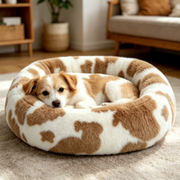 Coussin pour chien Yangyangpet GRS en fausse fourrure solide, ovale, lavable, indestructible, amovible et résistant aux morsures
