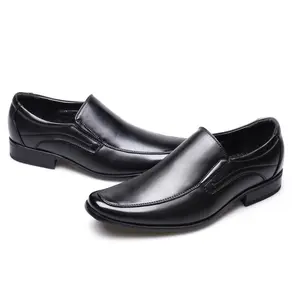 รองเท้าหนัง Slip-On สำหรับผู้ชาย,รองเท้าลำลองธุรกิจหัวเหลี่ยมขนาดเล็กขายส่งและขายปลีก