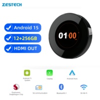 ZESTECH Carplay Box para Auto, Android 15, 12 GB + 256 GB, Módulo Carplay, Chip Qualcomm 6350, Última Versión de Carplay Inalámbrico