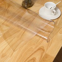 Nappe de table transparente en PVC, imperméable et résistante à l'huile, isolation en verre souple, 500~2200mm, traitement personnalisé, vente en gros