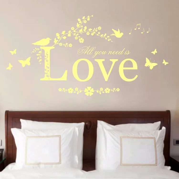 BSCI Home decoration living room large love removable waterproof custom pvc vinyl wall stickers decoration