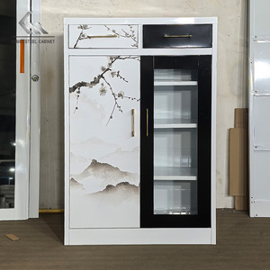 Armoire de rangement de <span class=keywords><strong>chaussures</strong></span> en acier avec étagère amovible et <span class=keywords><strong>portes</strong></span> en verre - Product Image 5