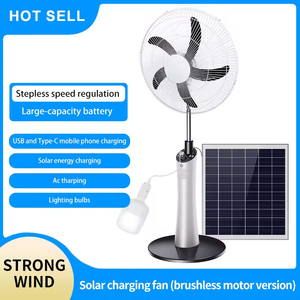 Ventilador de Pie Recargable 2025, Nuevo Estilo, 16/18 Pulgadas, AC/DC 12V, con Luz LED, Control Remoto y Carga - Product Image 4