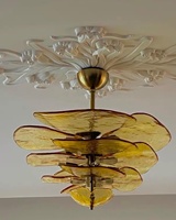 Plafonnier en verre vert de style européen, lustre à fleurs, éclairage suspendu pour chambre de filles, chambre, salon, maison, éclairage