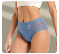 Culotte menstruelle réutilisable en fibre de bambou à 4 couches avec dentelle pour femme, certifiée Oeko-Tex