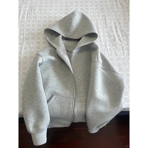 Gray Women Zip Up Hoodie Pullover Sweatshirt Hooded <b>Jacket</b> with Front Zipper and Pocket for Casual Wear - Product Image 4