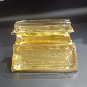 Fournisseur d'usine <span class=keywords><strong>Plateau</strong></span> à sushi en plastique PET Boîte de boulangerie en forme de rectangle Récipient alimentaire pour sushi Chocolat Bonbons Gâteau Cookie Blister - Product Image 4