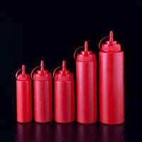 Bouteille de sauce à presser en plastique avec longue pointe fine
