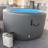 Baignoire à glace portable gonflable, bain chaud SPA avec siège, pour athlètes, thérapie par eau froide, bain de trempage extérieur pour adultes