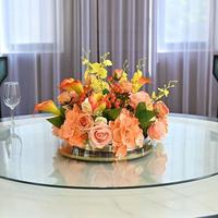Centre de table luxueux en fleurs artificielles pour mariage, événement, fête, banquet, décorations, couleur et taille personnalisées, style romantique