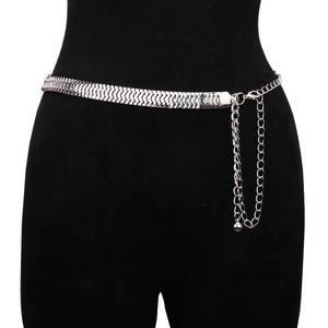 เข็มขัดโซ่คาดเอวผู้หญิงสไตล์ยุโรปและอเมริกา  ตกแต่งด้วยโลหะรูปทรงเรขาคณิตสีทอง  ปรับขนาดได้  เครื่องประดับแฟชั่นสำหรับใส่ทุกวัน - Product Image 2