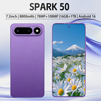 Téléphone SPARK 50 5G, écran 7,3 pouces, 8800 mAh, 16 Go + 1 To, appareil photo HD 108 MP, double SIM, idéal pour le jeu, les voyages, la photographie et le travail quotidien