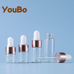 ขวดแก้วหยด YouBo ขนาด 1 มล. 2 มล. 3 มล. 5 มล. สีโรสโกลด์ สำหรับน้ำมันหอมระเหย ตัวอย่าง น้ำมันหอมระเหยแบบพกพา สำหรับอโรมาเธอราพี - Product Image 1