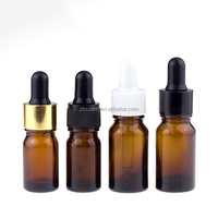 Bouteilles en verre ambré pour huiles essentielles de 5 ml, 10 ml, 20 ml, 30 ml, 50 ml, 100 ml avec réducteur d'orifice, compte-gouttes européen et bouchon inviolable