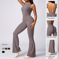 Nouvelle Combinaison Élégante pour Femme, Dos Nu, Sport Yoga, Évasée, Streetwear d'Été, Tenue de Sport Sexy pour Femmes