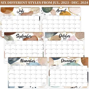 Lịch 2024 tường lịch <span class=keywords><strong>2025</strong></span> July DECEMBER 18 tháng lịch đôi dây ràng buộc treo móc giấy dày khối lớn - Product Image 4