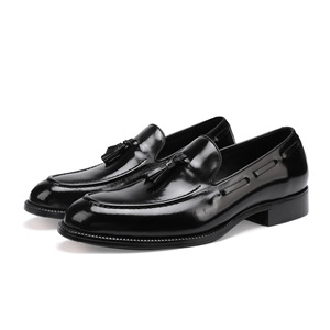 Zapatos de Hombre de Cuero Negro con Punta Redonda, Estilo Casual para Oficina, Forro de Cuero Genuino, Suela de Goma - Product Image 2