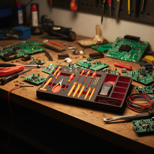 Professional <b>Tool</b> <b>Set</b> 495 098HYB With Screwdrivers Pliers Voltage Tester Organized Case For Electronics Repair - Product Image 3