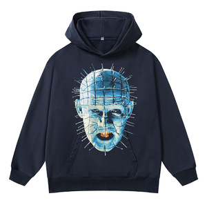 Sudadera con capucha gráfica Pinhead Vintage 2026 - Sudadera oversize de peso pesado con lavado ácido, estilo streetwear, corte oversize, venta al por mayor - Product Image 2