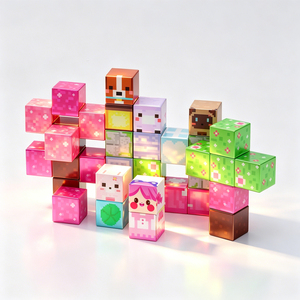 35 blocs de <span class=keywords><strong>construction</strong></span> magnétiques en plastique de 2 cm, jouets éducatifs STEM, <span class=keywords><strong>construction</strong></span> 3D, blocs de <span class=keywords><strong>construction</strong></span> empilables colorés, ensembles de blocs de <span class=keywords><strong>construction</strong></span> de dessins animés - Product Image 2