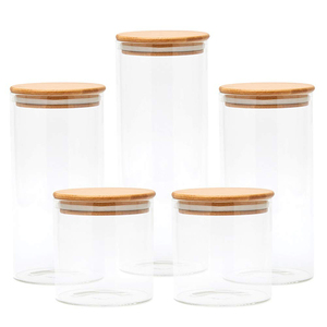 Storage Jar Storage Jar With Lid 700ml Kitchen Organization Storage With Bamboo Lid Glass Spice Storage Jar Food Storage Canister For Coffee Flour Candy Cookies