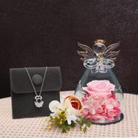 Roses avec des ailes romantiques pour anniversaire, plantes, fleurs véritables, cadeau pour fête des mères, grand-mère, grand-mère, ange