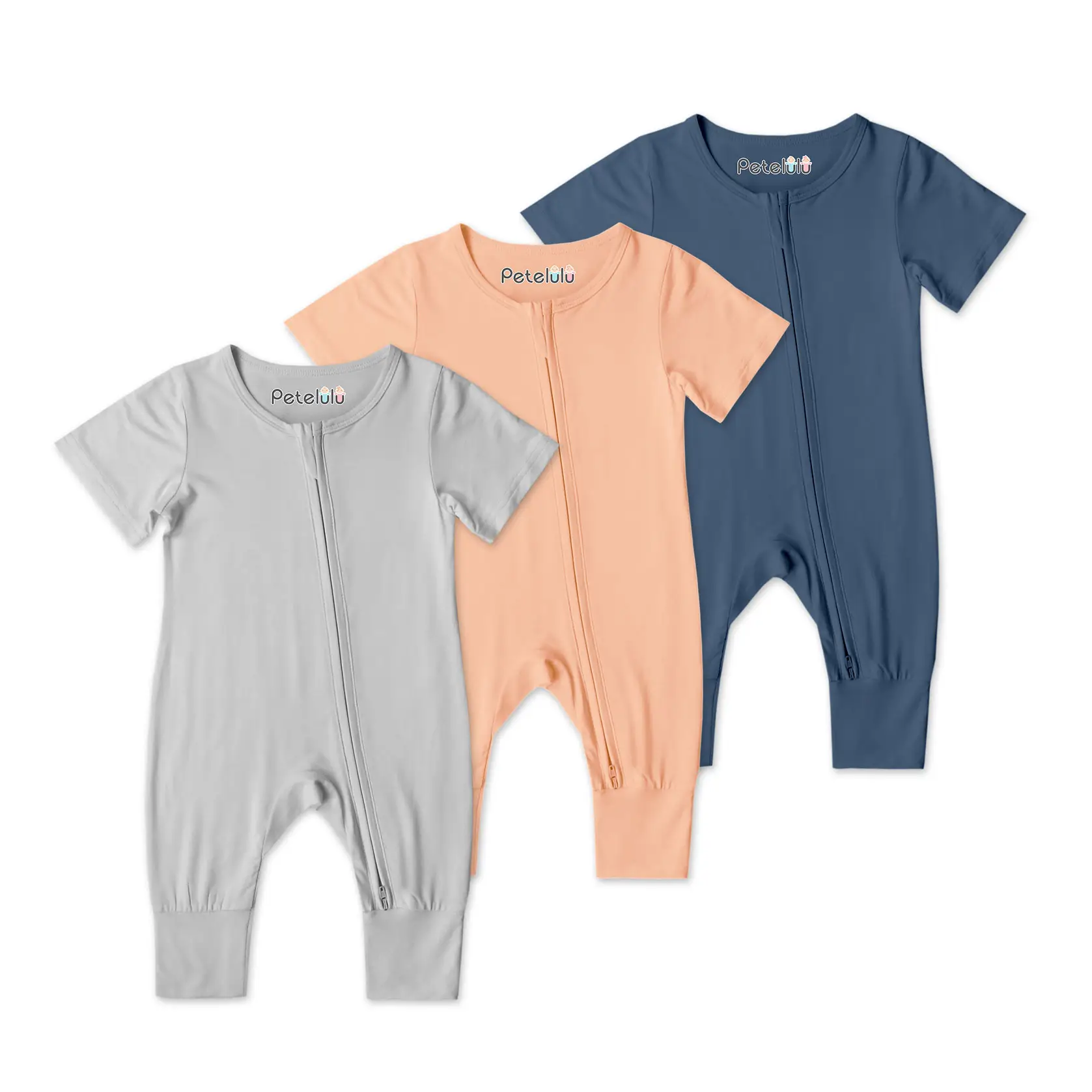 Bamboo Baby Clothes Zipper Closure Solid Soft Jumpsuit Toddler Baby Bamboo Rompers 0-18 Months Baby Clothes