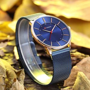 Montre-bracelet pour homme en acier inoxydable, cadran à aiguilles en verre, style sport, décontracté, simple, quartz, 8303, 43 mm, étanche, vente en gros d'usine - Product Image 2