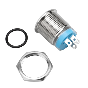 Металлическая кнопка с плоским дизайном, 16 мм, мгновенного действия, 1НО, IP67, водонепроницаемая, для бытовой техники, никелированная латунь, со светодиодом - Product Image 5