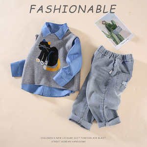 <span class=keywords><strong>Abbigliamento</strong></span> per Bambini, Completo Primaverile/Autunnale in Cotone con Stampa Animalier per Ragazzi, Nuova Collezione Autunno 2024, Camicia Casual in Maglia per Bambino - Product Image 6