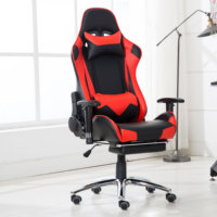 Silla de Esports de Cuero de Lujo con Diseño Estilo Racing, Reposabrazos 2D Ajustables y Soporte Lumbar Alto, Silla para Juegos de PC