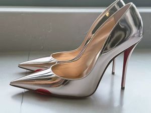 Lüks tasarımcı kadın <span class=keywords><strong>Stiletto</strong></span> yüksek topuklu Premium kalite sivri burun ince topuklu ile birden fazla renk boyutları kırmızı Soled - Product Image 3