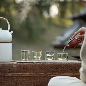 Tasse à thé en verre à double paroi en borosilicate transparent, isolante thermiquement, pour service à thé Kung Fu et usage domestique - Product Image 4