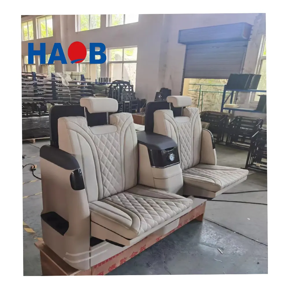 Haobang Vito modification parts Factory MPV Partition with refrigerator Luxury Van Hidden bar seat