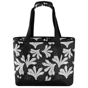 Hawaiian Print Large Capacity Eco-friendly Naupaka Flower Leakproof Custom Logo Insulated Cooler Bag with Shoulder Straps - Product Image 1