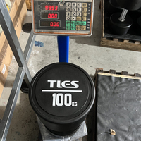 Tellus peralatan kebugaran profesional 100kg kepala CPU dumbel atas penjual besi binaraga karet diproduksi di pabrik