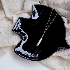 Collier pour femme avec pendentif baroque minimaliste en argent, perle d'eau douce naturelle simple, colliers fins - Product Image 3