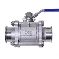 Vanne à boisseau sphérique en acier inoxydable à raccordement par collier manuel 1/2 à 2 pouces, application générale pour eau, gaz, huile, ODM OEM CN ZHE