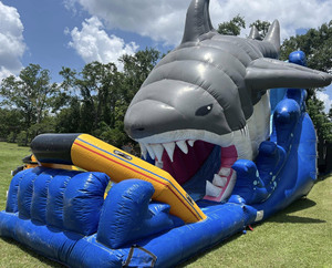 Toboggan aquatique gonflable en forme de requin, parc aquatique gonflable avec toboggan pour <span class=keywords><strong>piscine</strong></span>, toboggans pour piscines enterrées pour adultes - Product Image 4