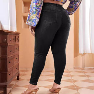 Jeans skinny extensibles grande taille pour femmes-<span class=keywords><strong>Pantalon</strong></span> en denim taille moyenne avec contrôle du ventre (taille 16-30) avec étiquette personnalisée OEM - Product Image 3