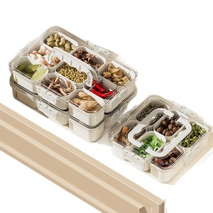 Caja de Almacenamiento de Especias para Cocina, Multifuncional, con Compartimentos, Hermética, para Refrigerador, de Plástico PP, Capacidad de 2.1-3L, Sostenible - Product Image 5