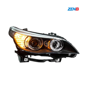 Pour BMW Série 5 E60 2003-2010, ensemble de phares version ancienne modifiée en version nouvelle avec lentille de projecteur LED Angel Eye pour feux de croisement - Product Image 4